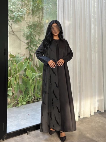 عباية تفته مع جاكار مشجر نص كلوش