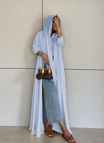 عباية تربل كلوش كريب أمريكي سماوي