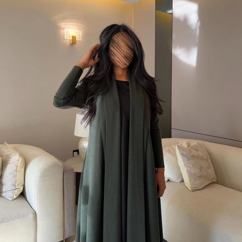 عباية صوف ستريتش زيتي كلوش