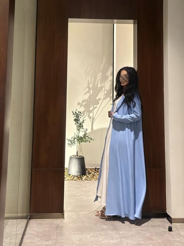 عباية بليزر سماوي كريب تايواني نص كلوش