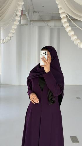 عباية كريب سيراميك بنفسجي نص كلوش