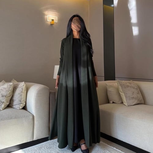 عباية صوف ستريتش زيتي كلوش