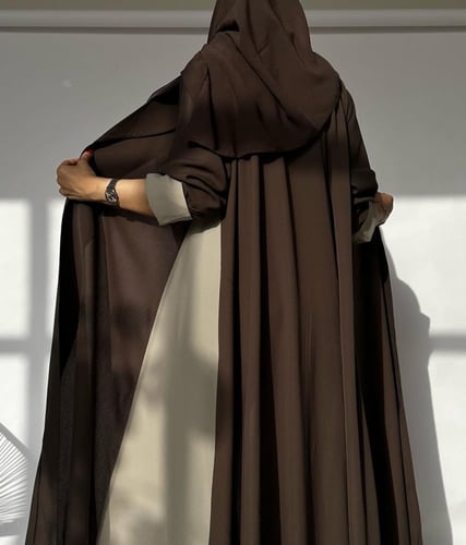 عباية كلوش بني وبيج كريب اندونيسي