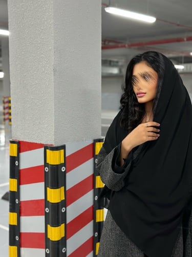 عباية شتوية صوف نص كلوش رمادي غامق مبطنة بكتان اسو...