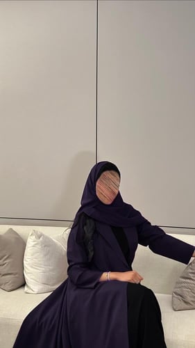 عباية بليزر غير مبطن كتان بنفسجي قصة نص كلوش