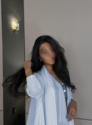 عباية تربل كلوش كريب أمريكي سماوي