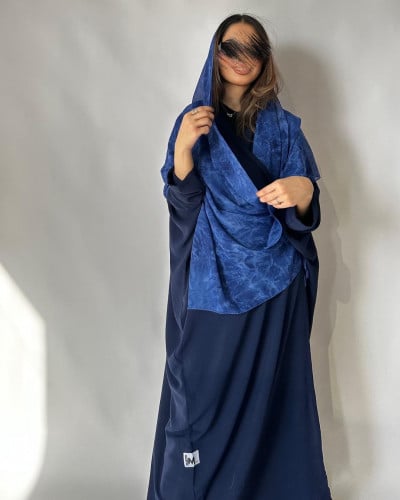 عباية نص بشت كحلي مع طرحة