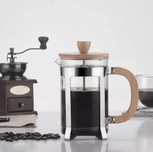 French Press - فرنش بريس بمقبض خشبي