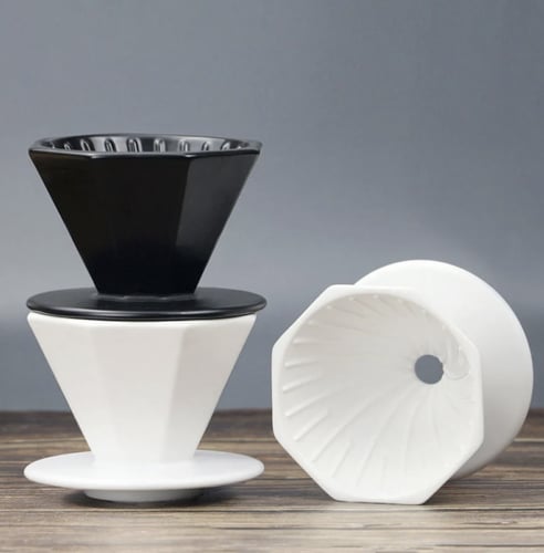 قمع سيراميك للتقطير - مضلع | Ceramic Dripper Ribbe...