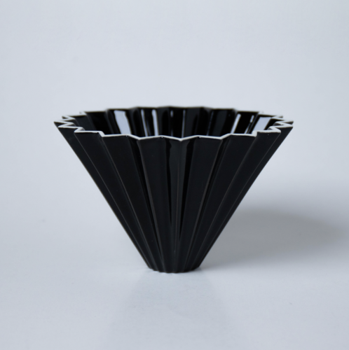 قمع ترشيح اورقامي أسود مع قاعدة ، Origami Dripper...