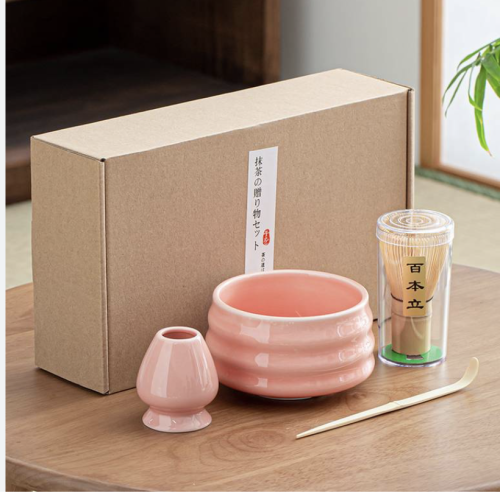 طقم ادوات تحضير الماتشا وردي