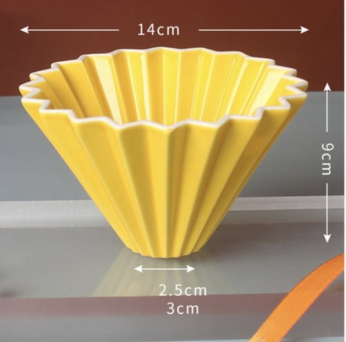 قمع تقطير اورقامي مع قاعدة خشبية Origami Dripper w...