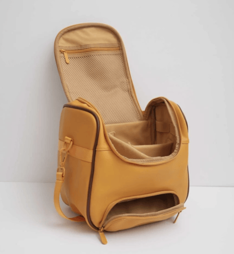 شنطة ادوات القهوة باللون الأصفر الخردلي - محمصة ال...