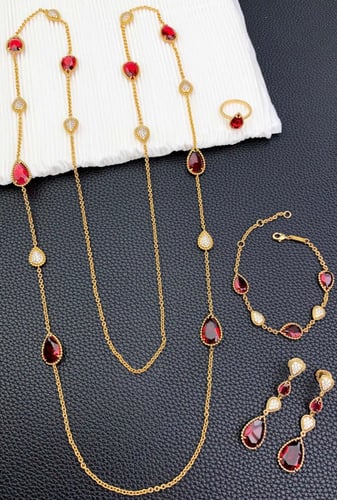 طقم بوشرون فضة عيار 925