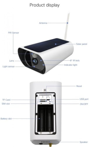كاميرا مراقبة بالطاقة الشمسية مدمج 4G شريحة