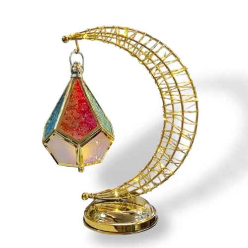 مجموعة من 12 قطعة من الفوانيس مع هلال رمضان باللون...