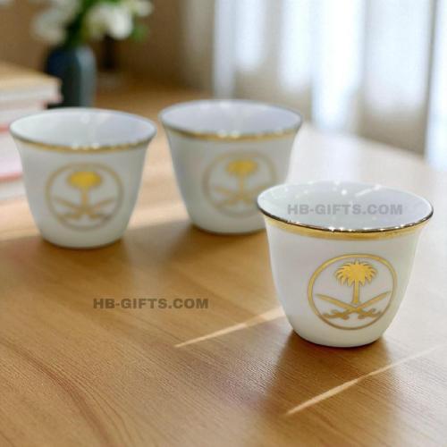 Set of 12 coffee cups designed with the Kingdom's...