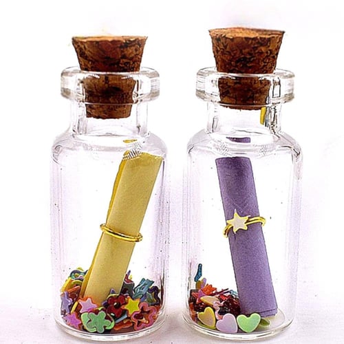 علب زجاجية شفافة بسدادة من الفلين (12 قطعة) مقاس 3...