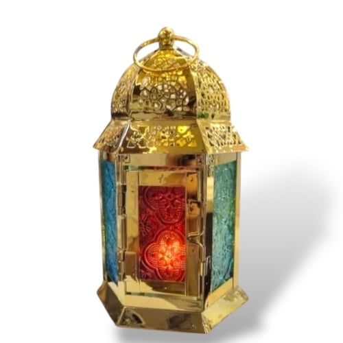 مجموعة من 12 قطعة من الفوانيس المعدنية المزخرفة بن...