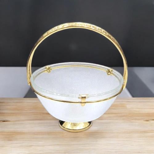 صحن تقديم زجاج (12 قطعة) لحلويات الضيافة بقاعدة ذه...