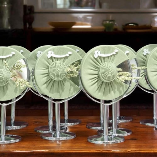 توزيعات المرايا بقاعدة فضية (12 قطعة) بالتنسيق الي...