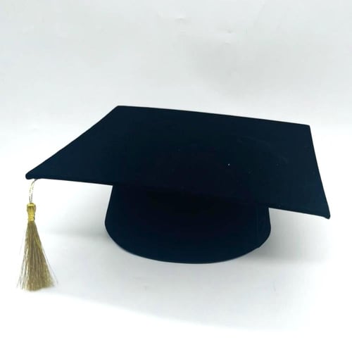 مجموعة من (12) من قبعة تخرج مخمل سادة مقاس كبير