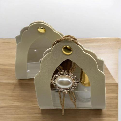 مجموعة 12 من بوكسات الاكريليك ملبسه بالجلد لون بيج...