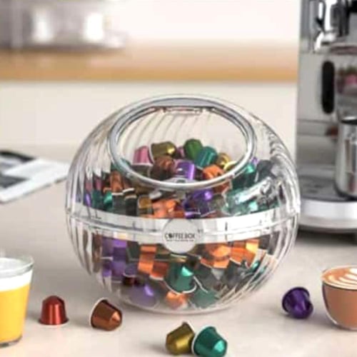 صندوق تخزين كبسولات القهوة من الاكريليك الشفاف بحج...