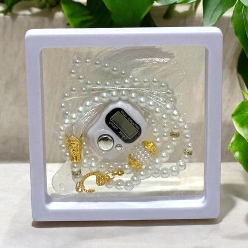 مجموعة من 12 قطعة من برواز حافظة شفاف مع سبحة وخات...