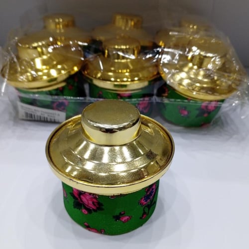 مجموعة من 12 قطعة من قدور التوزيعات بغطاء ذهبي بال...