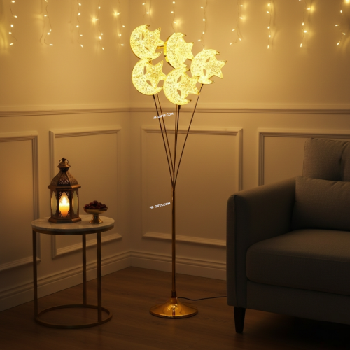 استاندات زينة رمضانية مضيئة مصممة بشكل هلال ونجمة...