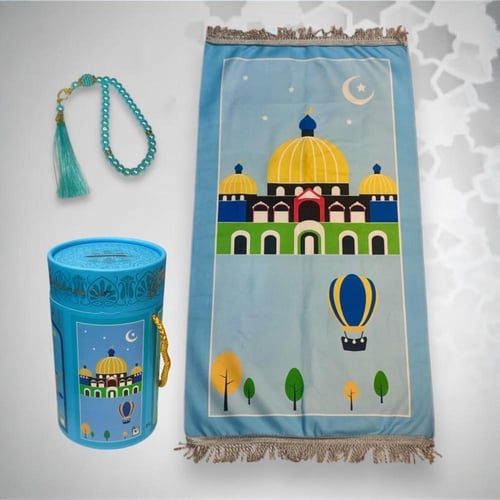 مجموعة من 12 قطعة من سجادات صلاه للاطفال مع السبحة...