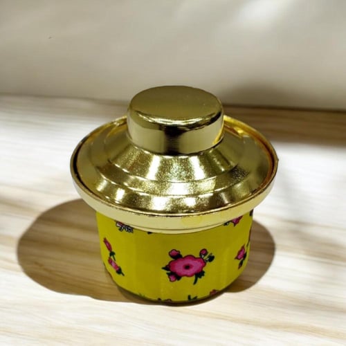 مجموعة من 12 قطعة من قدور التوزيعات بغطاء ذهبي بال...