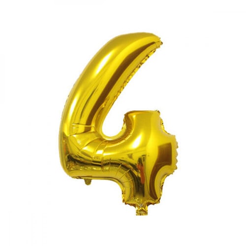 Gold helium balloon number 4 size 32 inches