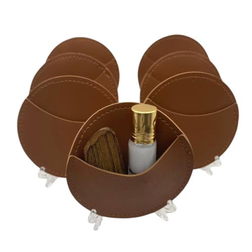 مجموعه 12 من جيوب الجلد الانيقه ساده لون بني بدون...