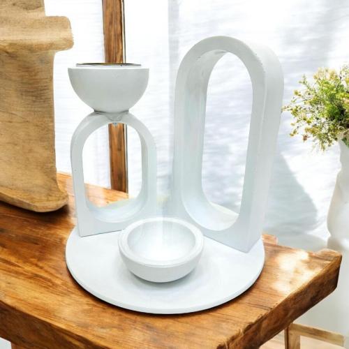 مبخرة بتصميم عصري فاخر وأنيق ( 12 قطعة) - لون أبيض