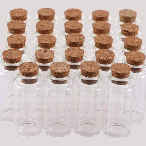 علب زجاجية شفافة بسدادة من الفلين (12 قطعة) مقاس 3...