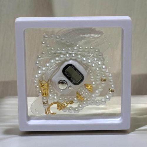 مجموعة من 12 قطعة من برواز حافظة شفاف مع سبحة وخات...