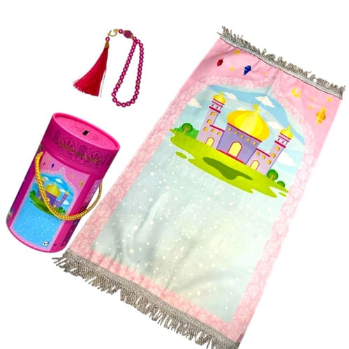 مجموعة من 12 قطعة من سجادات صلاه للاطفال مع السبحة...