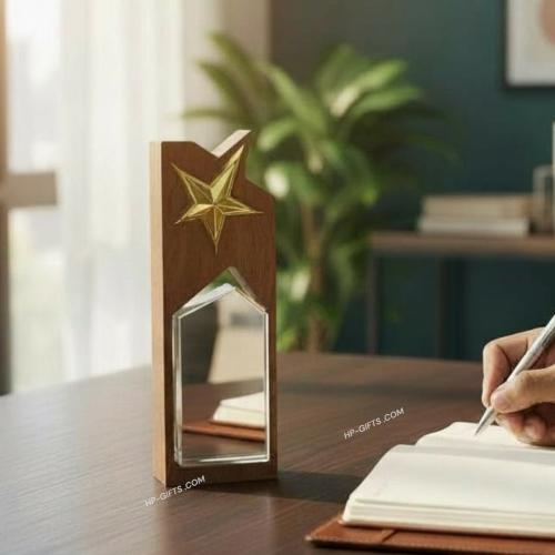 مجموعة (12) من درع تكريم فخم من الزجاج مصمم بقاعدة...