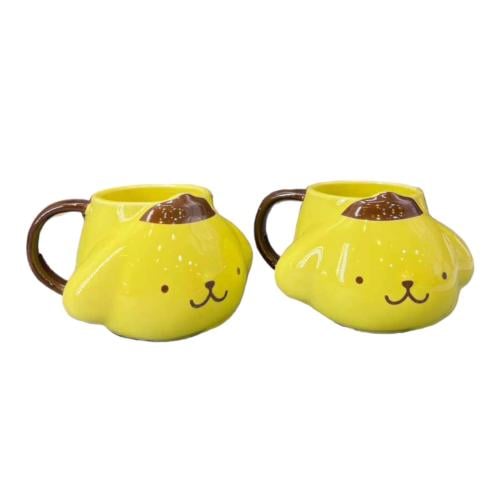 مجموعة 12 كوب سيراميك لون اصفر على شكل شخصيه كرتون...