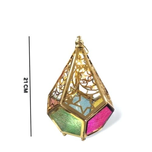 مجموعة من 12 قطعة من فوانيس رمضان معدنية باللون ال...