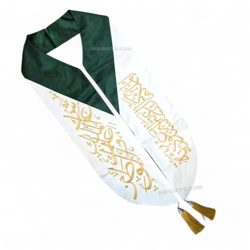 مجموعة (12) من وشاحات قطيفة باللونين الابيض والخضر...