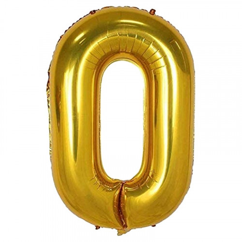 Gold helium balloon number 0 size 32 inches