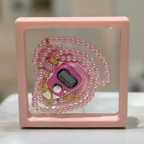 مجموعة من 12 قطعة من برواز حافظة شفاف مع سبحة وخات...