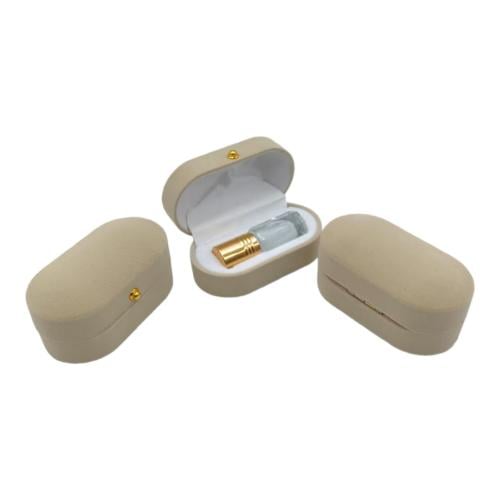 مجموعة 12 علب قطيفه لربع تولة بيضاوي الشكل لون بيج...