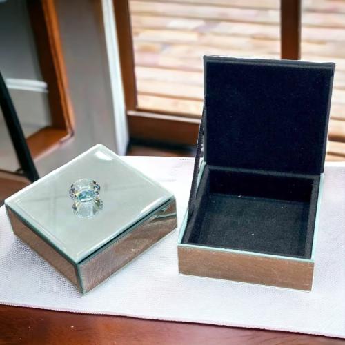 مجموعة 12 من صندوق المجوهرات بتصميم مرآه عاكسه لون...