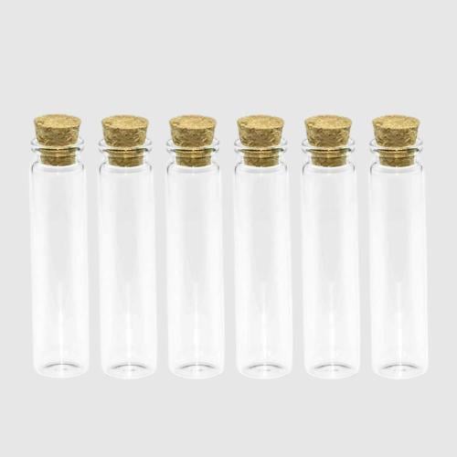 علب زجاجية شفافة بسدادة من الفلين (12 قطعة) مقاس 3...