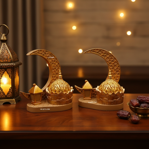 مجموعة (12) من مباخر رمضانية فخمة مصممة مع مجسم هل...