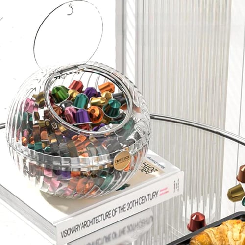 صندوق تخزين كبسولات القهوة من الاكريليك الشفاف بحج...